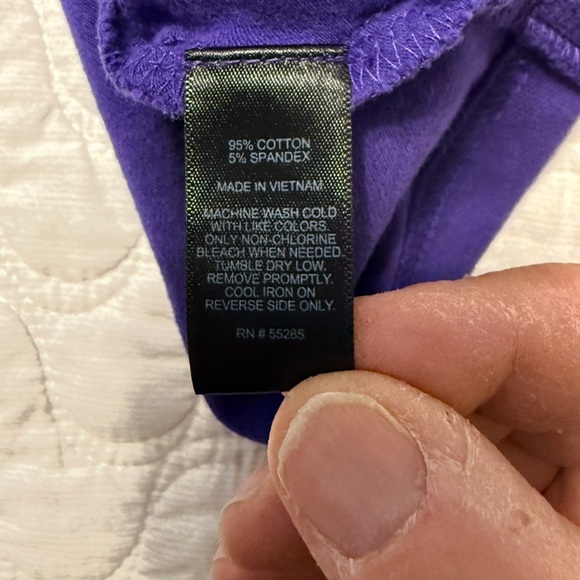 Express Vibrant Purple Cotton Blend Polo Shirt with yellow trim and Logo XS - Picture 5 of 7